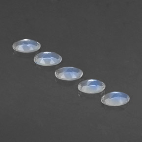 Pedras preciosas de pedra da lua arco-íris branco natural de  ct, corte oval, transparente