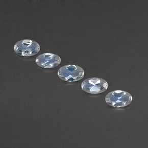 Pedras preciosas de pedra da lua arco-íris branco natural de  ct, corte oval, transparente