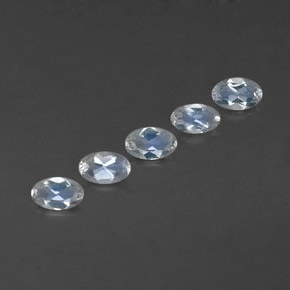 Pedras preciosas de pedra da lua arco-íris branco natural de  ct, corte oval, transparente