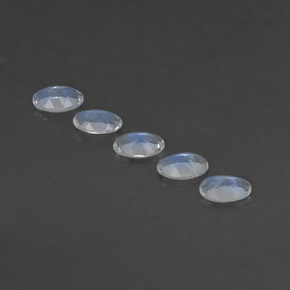Pedras preciosas de pedra da lua arco-íris branco natural de  ct, corte oval, transparente