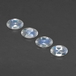 Pedras preciosas de pedra da lua arco-íris branco natural de  ct, corte oval, transparente