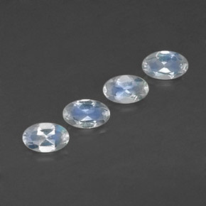 Pedras preciosas de pedra da lua arco-íris branco natural de  ct, corte oval, transparente
