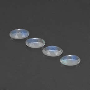 Pedras preciosas de pedra da lua arco-íris branco natural de  ct, corte oval, transparente