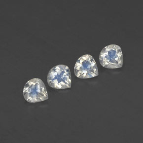 Pedras preciosas de pedra da lua arco-íris branco azulado natural de 1,33 ct, formato de pêra, transparente