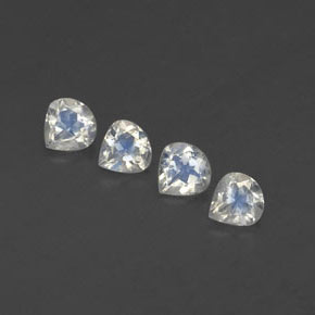 Pedras preciosas de pedra da lua arco-íris branco azulado natural de 1,33 ct, formato de pêra, transparente