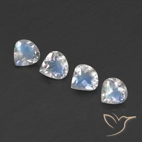 Pedras preciosas de Pedra da Lua Arco-Íris Branco azulado natural de 1.35 ct, Formato de pêra, Transparente