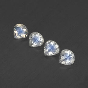 Pedras preciosas de pedra da lua arco-íris branco natural de 1,65 ct, formato de pêra, transparente