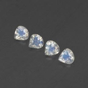 Pedras preciosas de pedra da lua arco-íris branco natural de 1,32 ct, formato de pêra, transparente