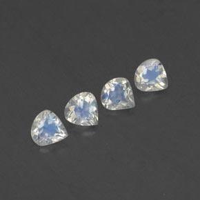 Pedras preciosas de pedra da lua arco-íris branco natural de 1,32 ct, formato de pêra, transparente