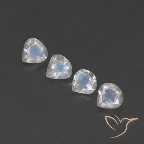 1.48ctw Natural Branco azulado Pedra da Lua Arco-Íris, Formato de pêra, Transparente