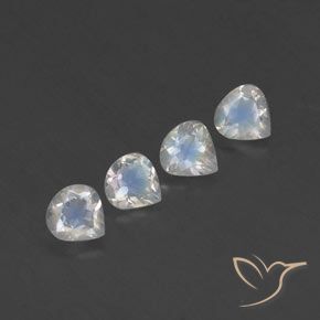 Pedras preciosas de Pedra da Lua Arco-Íris Branco azulado natural de 1.48 ct, Formato de pêra, Transparente