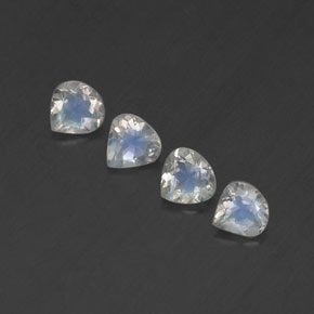 Pedras preciosas de pedra da lua arco-íris branco natural de 1,40 ct, formato de pêra, transparente