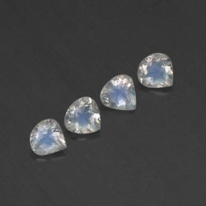 Pedras preciosas de pedra da lua arco-íris branco natural de 1,40 ct, formato de pêra, transparente