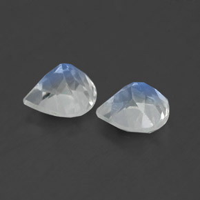 Pedras preciosas de pedra da lua arco-íris branco natural de  ct, formato de pêra, transparente