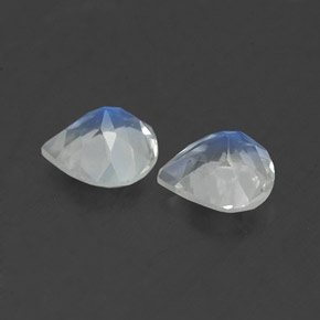 Pedras preciosas de pedra da lua arco-íris branco natural de  ct, formato de pêra, transparente