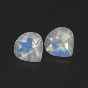 Pedras preciosas de pedra da lua arco-íris branco natural de  ct, formato de pêra, transparente