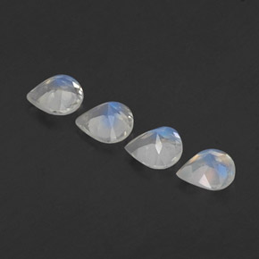 Pedras preciosas de pedra da lua arco-íris branco natural de  ct, formato de pêra, transparente