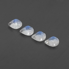 Pedras preciosas de pedra da lua arco-íris branco natural de 1,50 ct, formato de pêra, transparente