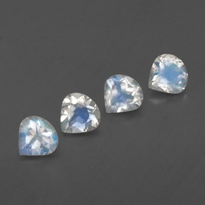 Pedras preciosas de pedra da lua arco-íris branco natural de 1,49 ct, formato de pêra, transparente