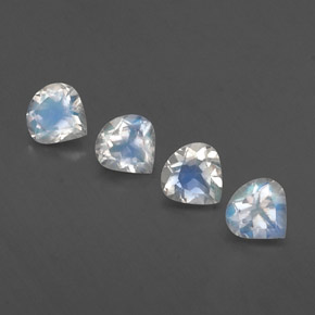 Pedras preciosas de pedra da lua arco-íris branco natural de 1,49 ct, formato de pêra, transparente