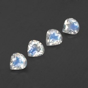 Pedras preciosas de pedra da lua arco-íris branco natural de 1,51 ct, formato de pêra, transparente