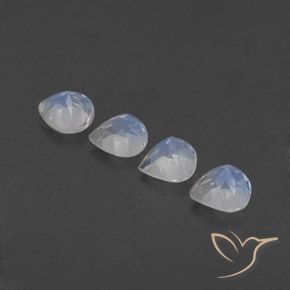 Pedras preciosas de Pedra da Lua Arco-Íris Branco azulado natural de 1.56 ct, Formato de pêra, Transparente