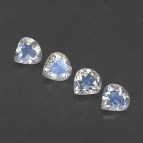 Pedras preciosas de pedra da lua arco-íris branco natural de 1,54 ct, formato de pêra, transparente