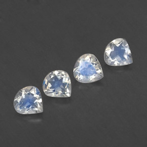 Pedras preciosas de pedra da lua arco-íris branco natural de 1,54 ct, formato de pêra, transparente