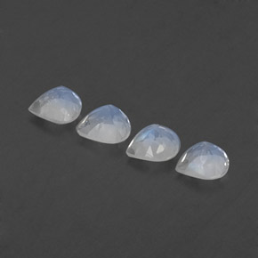 Pedras preciosas de pedra da lua arco-íris branco natural de 1,54 ct, formato de pêra, transparente