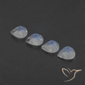 Pedras preciosas de Pedra da Lua Arco-Íris Branco azulado natural de 1.50 ct, Formato de pêra, Transparente