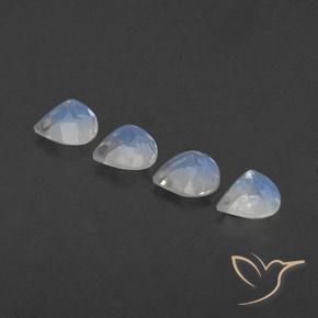 Pedras preciosas de Pedra da Lua Arco-Íris Branco azulado natural de 1.54 ct, Formato de pêra, Transparente