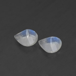 Pedras preciosas de pedra da lua arco-íris branco natural de  ct, formato de pêra, transparente