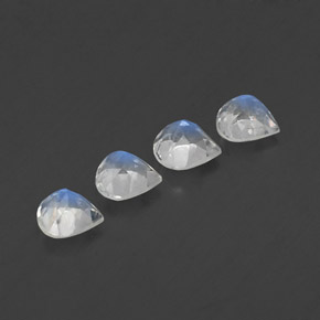 Pedras preciosas de pedra da lua arco-íris branco natural de  ct, formato de pêra, transparente