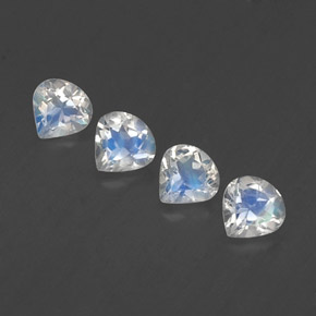 Pedras preciosas de pedra da lua arco-íris branco natural de 1,49 ct, formato de pêra, transparente