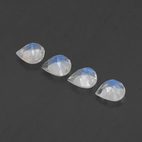 Pedras preciosas de pedra da lua arco-íris branco natural de 1,49 ct, formato de pêra, transparente