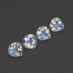Pedras preciosas de pedra da lua arco-íris branco natural de 1,64 ct, formato de pêra, transparente