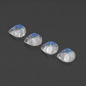 Pedras preciosas de pedra da lua arco-íris branco natural de 1,64 ct, formato de pêra, transparente