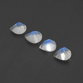 Pedras preciosas de pedra da lua arco-íris branco natural de  ct, formato de pêra, transparente