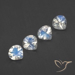 Pedras preciosas de Pedra da Lua Arco-Íris Branco azulado natural de 1.53 ct, Formato de pêra, Transparente
