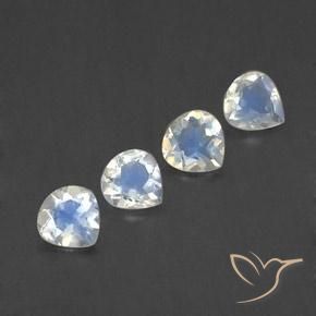 Pedras preciosas de Pedra da Lua Arco-Íris Branco azulado natural de 1.46 ct, Formato de pêra, Transparente