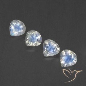 1.70ctw Natural Branco azulado Pedra da Lua Arco-Íris, Formato de pêra, Transparente