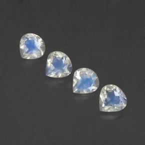 Pedras preciosas de pedra da lua arco-íris branco natural de 1,37 ct, formato de pêra, transparente