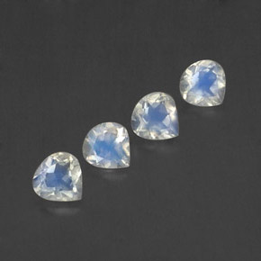 Pedras preciosas de pedra da lua arco-íris branco natural de 1,37 ct, formato de pêra, transparente