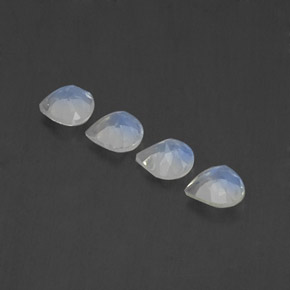Pedras preciosas de pedra da lua arco-íris branco natural de 1,37 ct, formato de pêra, transparente
