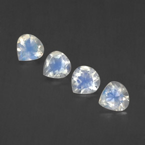 Pedras preciosas de pedra da lua arco-íris branco natural de 1,43 ct, formato de pêra, transparente