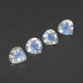Pedras preciosas de pedra da lua arco-íris branco natural de 1,43 ct, formato de pêra, transparente