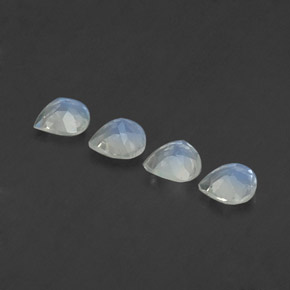 Pedras preciosas de pedra da lua arco-íris branco natural de  ct, formato de pêra, transparente