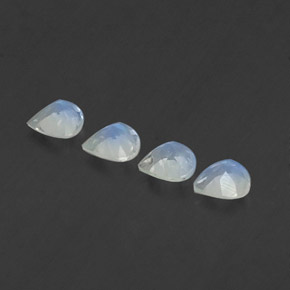 Pedras preciosas de pedra da lua arco-íris branco natural de  ct, formato de pêra, transparente