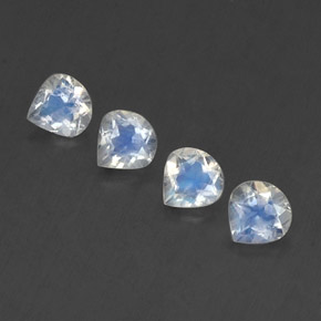 Pedras preciosas de pedra da lua arco-íris branco natural de 1,49 ct, formato de pêra, transparente