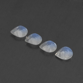 Pedras preciosas de pedra da lua arco-íris branco natural de 1,49 ct, formato de pêra, transparente